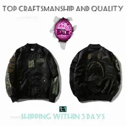 Top Craftsmanship Mens Jackets Shark Mens Star Spots Designers Coat Varsity co-Branding Stylist Storm Ghosts Military Style Camouflage Jacket Baseball Wear Xeht