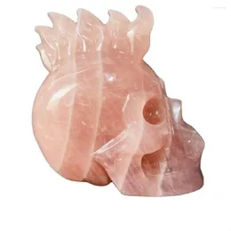 Decorative Figurines 4-5 Inches Beautiful Color Polished Hand Carved Natural Crystal Skulls Rose Quartz