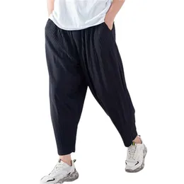 Мужские брюки Miyake Плиссированный Wideleg Harem Casual Pants 2022 Весна и осень свободные спортивные брюки дышащие брюки с низким уровнем тренда Z0225