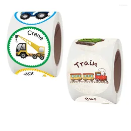 Present Wrap Cars Truck Stickers Party Decor Kids Toys Perforated Roll Construction Sticker Car Home Family Birthday Stationery Stationery Stationery