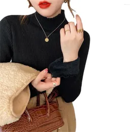 Women's T Shirts 2023 Korean Autumn Winter Jersey Mujer Sweater Turtleneck Solid Color Long Sleeve Jumpers Knitted Pullover Slim Pull Femme