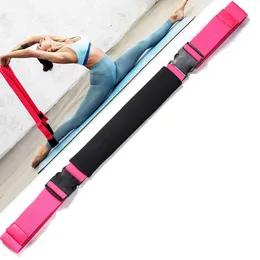 Yoga ränder Justerbar längd Bodybuilding Press Brace Dance Yoga Belt Portable Sports Elastic Fabric Fitness Resistance Band med Buckle J230225