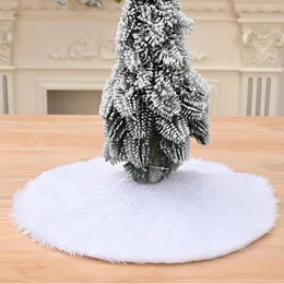 Christmas Decorations White Long Plush Tree Skirt Pad Party Supplies Foot Covers Atmosphere Decor For Outdoor Bar El Supermarket