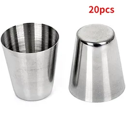 Vinglas 20st 30 ml rostfritt stål vinglas utomhus camping kaffe te cup silver robust metall skytten lämplig 230225