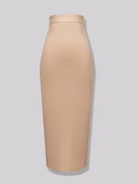 스커트 13 색 패션 여성 섹시한 핑크 옐로우 붕대 치마 탄성 우아한 연필 스커트 78cm 230225