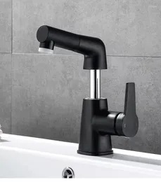 Küchenarmaturen, Kupfer-Ausziehbecken und kaltes Inter-Plattform-Waschbecken, verstellbares Shampoo für den Haushalt, einziehbarer drehbarer Wasserhahn