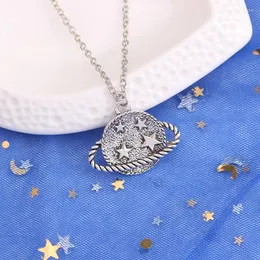 Pendant Necklaces DIY Bohemian Alloy Stars Satellite Map Ancient For Men Women Handmade Necklace Girl Jewelry Gifts 2023