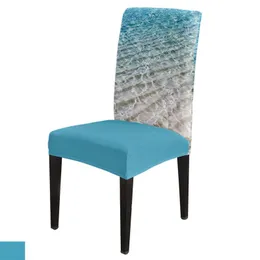 Chair Covers Clear Water On The Beach Spandex Cover Office Banquet Protector Stretch For Dining RoomChair