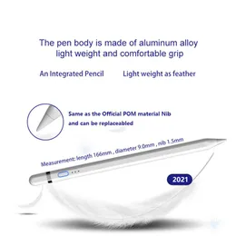 2021Newest Capipation Pencil Stylus Pen最新5 2SMART-CHIP iPad2018およびUPサポートパーム拒否Whole1883