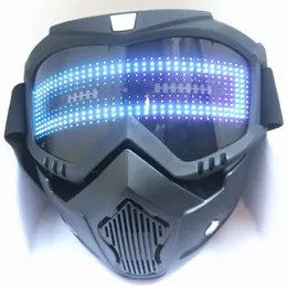 パーティーマスクBluetooth RGBライトアップカーニバルLEDスキーゴーグルDIY LEDグラスディスプレイマスクスクリーンマトリックスギフトおもちゃ230225