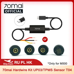 70mai 하드 와이어 키트 UP03 만 70MAI M500 70MAI 자동차 타이어 압력 모니터 시스템 외부 TPMS 센서 T04 타이어 압력 경고