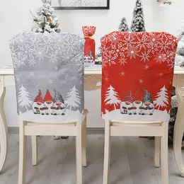 Stol täcker jul omslag mat ansiktslöst dekor man gamla stolar jultomten dekoration semester nissar slipcover hattbeläggningar mössa