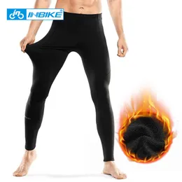 Cykelbyxor Inbike Winter Men Cycling Pants Thermal Fleece Men's Sports Leggings Tights Långa joggingbyxor utan vadderade körbyxor 230224