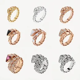 16 stijlen Serpenti Viper Snake Ring Diamond Open Ring Hoge Kwaliteit Niet Vervagen Mode Luxe Sieraden Accessoires