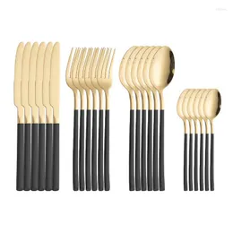 Stepware Sets 6Sets Yaratıcı Sofra Takımı Knight Sergileri Paslanmaz Çelik Seti Altın Kaşık Bıçak Çatal Restoranı Ev Yemek Takımı