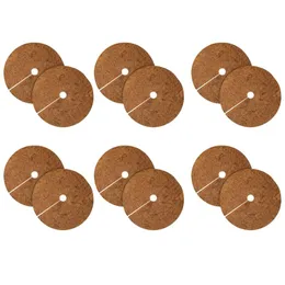 Trädgård levererar andra 12 datorer 11.8inch Coco Coir Fiber Tree Mulch Ring Protector Mat- foder Mat för skivanläggningsomslag Blommorpanna