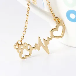 Cute Heart Dog Paw Silver Gold Plated Pendant Designer Necklace Woman South American Love Necklaces Pendants Chain for Women Fashion Jewelry Chokers Friend Gift