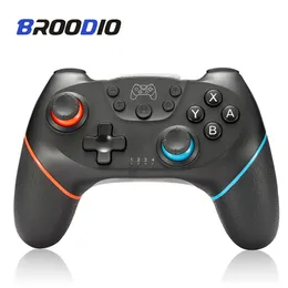 Controladores de jogo Joysticks Broodio Compatível Nintendo Switch Controller sem fio Bluetooth gamepads para controle de console profissional joystick 230225