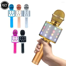 Micrófonos WS858 Profesional Bluetooth Micrófono inalámbrico Altavoz Karaoke de mano Canción infantil en vivo