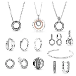 Ny populär 925 Sterling Silver Necklace Charm Original Female Pandora Christmas Gift Fashion Jewelry