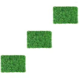 Decorative Flowers 3 Pack Artificial House Plants Mat Privacy Netting Mesh Green Wall Leaf Screen Balcony Decor