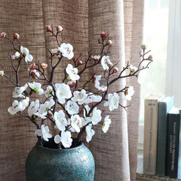 Декоративные цветы венки элегантный вишневый красный шелковый шелковый цветочный цветок китайский стиль маленький зимний сливовый искусственный растение цветут домашний декор свадебная часть