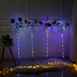 LED NOWOŚCI Oświetlenie Bobo Bobo Boboce Rose Bukiet Ślub Tranrzysta lekka kulka Blow Bubble Balon Lights Walentynki Partys Dekory