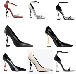 Nuevos zapatos de vestir para mujeres diseñador de tacones altos tacones de patente negro desnudo fiesta roja marketing oficina de boda sandalias de lujo