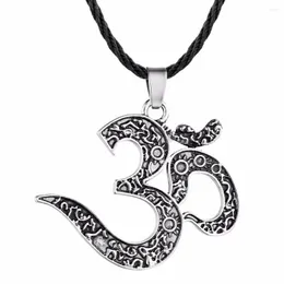 Colares pendentes nostalgia ioga espiritual om ohm colar buda jóia presente para mulheres colares mandala chakra meditação