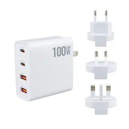 100W US EU AU UK plug GaN USB Type C Charger PD QC Quick Charge 4.0 3.0 Type-C Fast Charging For iPhone 14 13 12 Xiaomi Macbook Pro Laptop