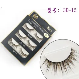 New 3D mink lash false eyelashes color stripe lash Handmade Beauty Thick Long Soft Fake Eye Lashes Eyelash Sexy