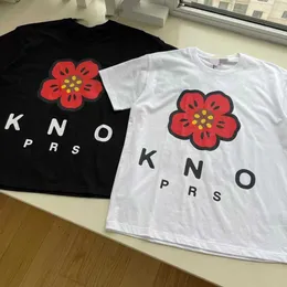 Designer t Shirt Kenz New Summer Print Letter Red Flower Cotton Loose Short-sleeved T-shirt Fashion Half-sleeved Men Women Lovers