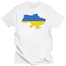 メンズTシャツストリートウェア面白いプリント服ヒップトープマンTシャツトップスTEES TEES MEN'Sウクライナ旗ユーロサイズ