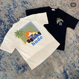 23SS春夏ヴィンテージ植物カーティーTシャツヨーロッパスケートボードメンズハイストリートカジュアルUSプラスサイズTシャツ017