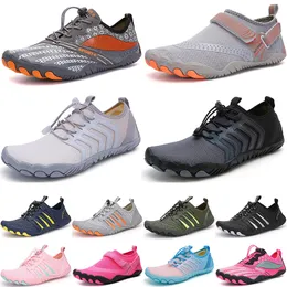 Homens mulheres esportes aqu￡ticos Sapatos de ￡gua de ￡gua branca cinza azul rosa ao ar livre sapatos de praia 048