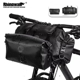 Panniers Bags Rhinowalk Bicycle Bag Waterproof Big Capacity Handlebar Bag 1 or 2-piece Front Tube Cycling Bag MTB Frame Trunk Bike Accessories 230224