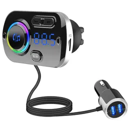 Bluetooth FM Verici Kiti 5 0 Çift USB Bağlantı Noktalı Radyo Araç AdaptörüQC3 0 2 4A MP3 Müzik Çalar209f