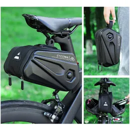 Panniers çantaları Batı bisikleti 2.6l büyük kapasiteli bisiklet eyer çantası yağmur geçirmez şok geçirmez bisiklet tüpü arka kuyruk koltuk torbası bisiklet aksesuarları 230224