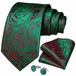 Pescoço amarra 100 seda jacquard tecido verde vermelho pissely florais amarrar luxo 8cm de festa de casamento de casamentos de casamento conjunto de gravata hanky tie dibangus