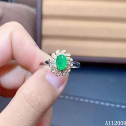 Cluster Rings KJJEAXCMY Fine Jewelry 925 Sterling Silver Inlaid Natural Emerald Ring Female Trendy Support Test Selling