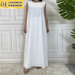 Etnik Giyim Dubai Abaya Vestido All-Match Sıradan Giyim Kolsuz İç Elbiseler Kadınlar İçin Müslüman Mütevazı Çöp Kaftan Fas İslami Giyim 230224