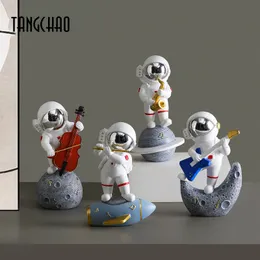 Objetos decorativos Figuras Tangchao Home Decoration Acessórios de resina nórdica astronautas artesanato Cosonaut estátuas para aniversário 230224