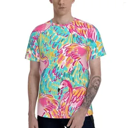 Magliette da uomo Flamingo Design Uomo Manica corta Estate Top Camicia Preppy Trendy Carino Colorato Estivo Vibrante