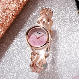 Zegarek gedi luksus klejnot klejnot bransoletka moda Rose Gold Ladieswwatch Gradient Quartz dla Zegarki Damskie