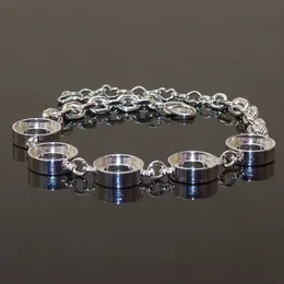 Bracelets intercambiáveis ​​com cadeia de links 5 metal redondo para braceletes de charme DIY IBR11 (inserir jóias não incluindo) G230222