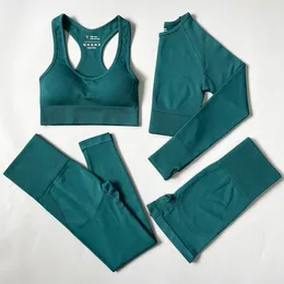 Kvinnors träningsdräkter 234st sömlösa yoga set kvinnliga gymkläder sportkläder yoga kostymer för fitness gym set underkläder träningsduits leggings sport bh 230225