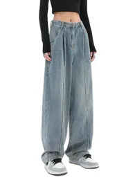 Kadın Kot Moda Harajuku Jeans Kadınlar İçin Geniş Bacak All Match Gevşek Gevşek Yıkama Denim Pantolon Baggy High Street Uzun Pantolon Sonbahar 230225