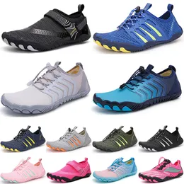 Homens mulheres esportes aqu￡ticos Sapatos de ￡gua de ￡gua branca cinza azul rosa ao ar livre sapatos de praia 021