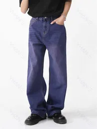 Jeans da uomo Jeans larghi per uomo Viola Moda uomo Y2k Jeans Pantaloni Viola Allentato dritto Vintage Casual Streetwear Pantaloni larghi Denim Z0225