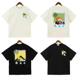 Tasarımcı Moda Markası Lüks Bahar/Yaz Moda Çok Element Tasarım Erkek ve Kadın T-Shirt Lovers Mektup Baskı Moonlight Tropikal Baskı T-Shirt Sports Rain